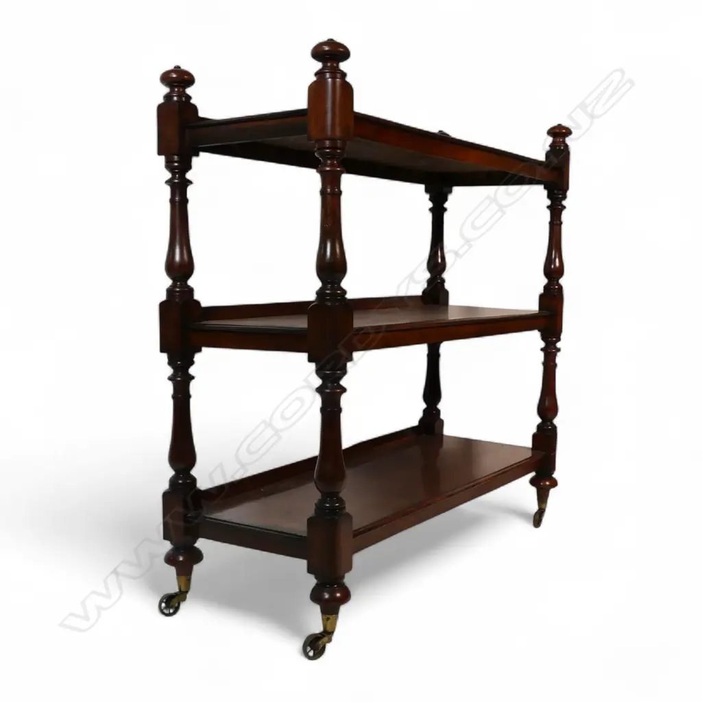 A William IV flame mahogany three-tier dumb waiter, Image 1++